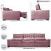 Sofá Retrátil e Reclinável 3,55m Cama inBox Big Puffer com SoftGel D40 Velupluma Rose