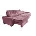 Sofá Retrátil e Reclinável 3,55m Cama inBox Big Puffer com SoftGel D40 Velupluma Rose