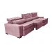 Sofá Retrátil e Reclinável 3,55m Cama inBox Big Puffer com SoftGel D40 Velupluma Rose