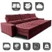 Sofá Retrátil e Reclinável 3,55m Cama inBox Big Puffer com SoftGel D40 Velupluma Vinho