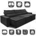 Sofá Retrátil e Reclinável 3,55m Cama inBox Big Star com SoftGel D40 Velupluma Preto
