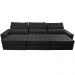 Sofá Retrátil e Reclinável 3,55m Cama inBox Big Star com SoftGel D40 Velupluma Preto