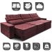 Sofá Retrátil e Reclinável 3,55m Cama inBox Big Star com SoftGel D40 Velupluma Vinho