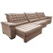 Sofá Retrátil e Reclinável 3,55m Molas Ensacadas Cama inBox Big Space com Bordado 3D Velusoft Bege