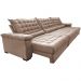 Sofá Retrátil e Reclinável 3,55m Molas Ensacadas Cama inBox Big Space com Bordado 3D Velusoft Bege