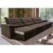 Sofá Retrátil e Reclinável 3,55m Molas Ensacadas Cama inBox Big Space com Bordado 3D Velusoft Café