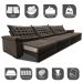 Sofá Retrátil e Reclinável 3,55m Molas Ensacadas Cama inBox Big Space com Bordado 3D Velusoft Café