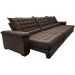 Sofá Retrátil e Reclinável 3,55m Molas Ensacadas Cama inBox Big Space com Bordado 3D Velusoft Café