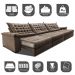 Sofá Retrátil e Reclinável 3,55m Molas Ensacadas Cama inBox Big Space com Bordado 3D Velusoft Castor