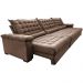 Sofá Retrátil e Reclinável 3,55m Molas Ensacadas Cama inBox Big Space com Bordado 3D Velusoft Castor