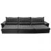 Sofá Retrátil e Reclinável 3,55m Molas Ensacadas Cama inBox Big Space com Bordado 3D Velusoft Cinza