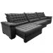 Sofá Retrátil e Reclinável 3,55m Molas Ensacadas Cama inBox Big Space com Bordado 3D Velusoft Cinza