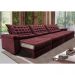 Sofá Retrátil e Reclinável 3,55m Molas Ensacadas Cama inBox Big Space com Bordado 3D Velusoft Vinho