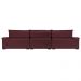 Sofá Retrátil e Reclinável 3,55m Molas Ensacadas Cama inBox Big Space com Bordado 3D Velusoft Vinho