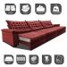 Sofá Retrátil e Reclinável 3,55m Molas Ensacadas Cama inBox Big Space com Bordado Velusoft Vermelho