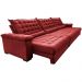 Sofá Retrátil e Reclinável 3,55m Molas Ensacadas Cama inBox Big Space com Bordado Velusoft Vermelho