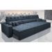 Sofá Retrátil e Reclinável 3,82m Austin com Molas no Assento Tecido Suede Velusoft Azul
