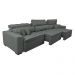 Sofá Retrátil e Reclinável 3,82m Austin com Molas no Assento Tecido Suede Velusoft Cinza