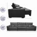 Sofá Retrátil e Reclinável 3,82m Austin com Molas no Assento Tecido Suede Velusoft Preto