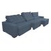 Sofá Retrátil e Reclinável 3,82m com Molas Ensacadas Cama Inbox Gold Tecido Suede Velusoft Azul