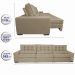 Sofá Retrátil e Reclinável 3,82m com Molas Ensacadas Cama Inbox Gold Tecido Suede Velusoft Castor