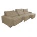 Sofá Retrátil e Reclinável 3,82m com Molas Ensacadas Cama Inbox Gold Tecido Suede Velusoft Castor