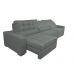 Sofá Retrátil e Reclinável 3,82m com Molas Ensacadas Cama Inbox Gold Tecido Suede Velusoft Cinza