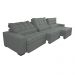 Sofá Retrátil e Reclinável 3,82m com Molas Ensacadas Cama Inbox Gold Tecido Suede Velusoft Cinza