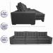 Sofá Retrátil e Reclinável 3,82m com Molas Ensacadas Cama Inbox Gold Tecido Suede Velusoft Preto