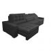 Sofá Retrátil e Reclinável 3,82m com Molas Ensacadas Cama Inbox Gold Tecido Suede Velusoft Preto