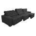 Sofá Retrátil e Reclinável 3,82m com Molas Ensacadas Cama Inbox Gold Tecido Suede Velusoft Preto