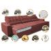Sofá Retrátil e Reclinável 3,82m com Molas Ensacadas Cama Inbox Gold Tecido Suede Velusoft Vermelho