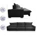 Sofá Retrátil e Reclinável 3,82m com Molas Ensacadas Cama Inbox Soft Tecido Suede Velusoft Preto