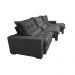 Sofá Retrátil e Reclinável 3,82m com Molas Ensacadas Cama Inbox Soft Tecido Suede Velusoft Preto