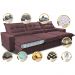 Sofá Retrátil e Reclinável 3,82m com Molas Ensacadas Cama Inbox Soft Tecido Suede Velusoft Vinho