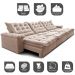 Sofá Retrátil e Reclinável 3,85m Cama inBox Big Fresh com SoftGel D40 Velupluma Bege
