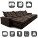 Sofá Retrátil e Reclinável 3,85m Cama inBox Big Fresh com SoftGel D40 Velupluma Café