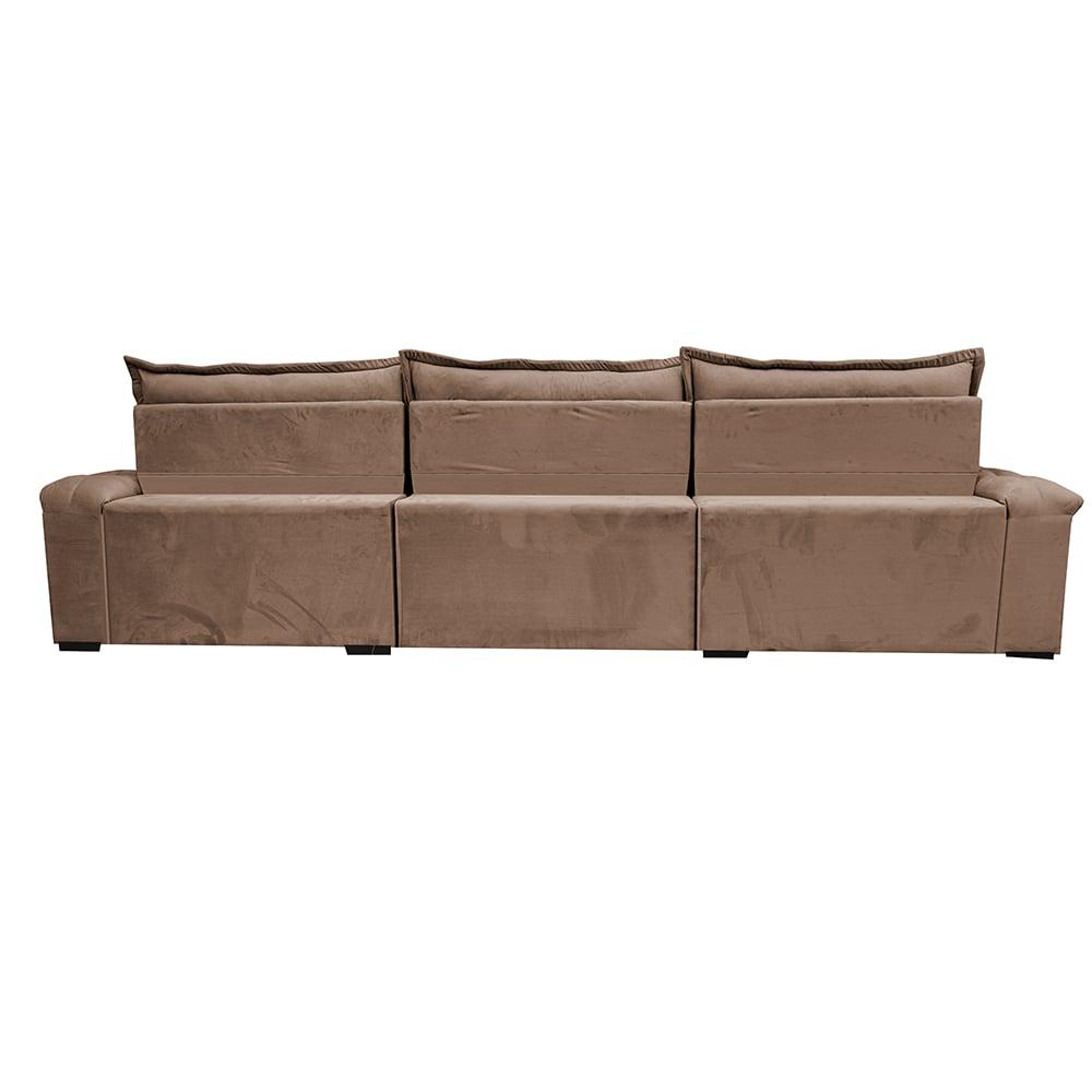 Sofá Retrátil e Reclinável 3,85m Cama inBox Big Fresh com SoftGel D40 Velupluma Castor