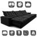 Sofá Retrátil e Reclinável 3,85m Cama inBox Big Fresh com SoftGel D40 Velupluma Preto