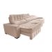 Sofá Retrátil e Reclinável 3,85m Cama inBox Big Puffer com SoftGel D40 Velupluma Bege