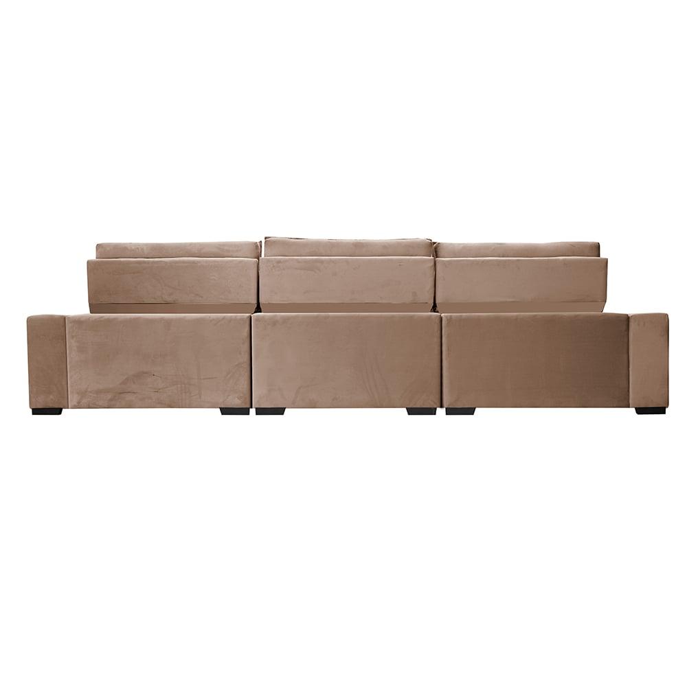Sofá Retrátil e Reclinável 3,85m Cama inBox Big Puffer com SoftGel D40 Velupluma Castor