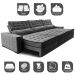 Sofá Retrátil e Reclinável 3,85m Cama inBox Big Puffer com SoftGel D40 Velupluma Cinza