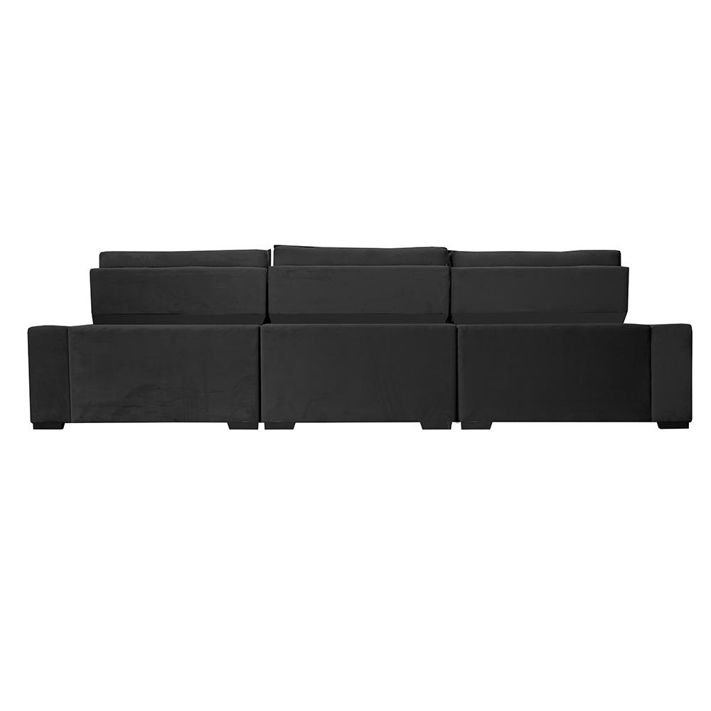 Sofá Retrátil e Reclinável 3,85m Cama inBox Big Puffer com SoftGel D40 Velupluma Preto