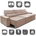 Sofá Retrátil e Reclinável 3,85m Cama inBox Big Star com SoftGel D40 Velupluma Bege