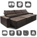 Sofá Retrátil e Reclinável 3,85m Cama inBox Big Star com SoftGel D40 Velupluma Café