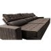 Sofá Retrátil e Reclinável 3,85m Cama inBox Big Star com SoftGel D40 Velupluma Café