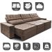Sofá Retrátil e Reclinável 3,85m Cama inBox Big Star com SoftGel D40 Velupluma Castor