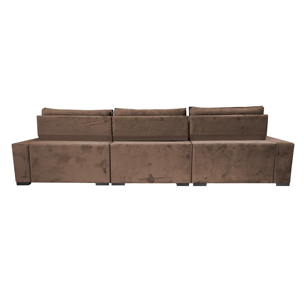 Sofá Retrátil e Reclinável 3,85m Cama inBox Big Star com SoftGel D40 Velupluma Castor