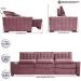 Sofá Retrátil e Reclinável 3,85m Cama inBox Big Star com SoftGel D40 Velupluma Rose