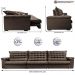 Sofá Retrátil e Reclinável 3,85m Molas Ensacadas Cama inBox Big Space com Bordado 3D Velusoft Café